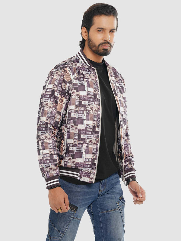 Men's Casual Bomber Jacket in Dove Gray