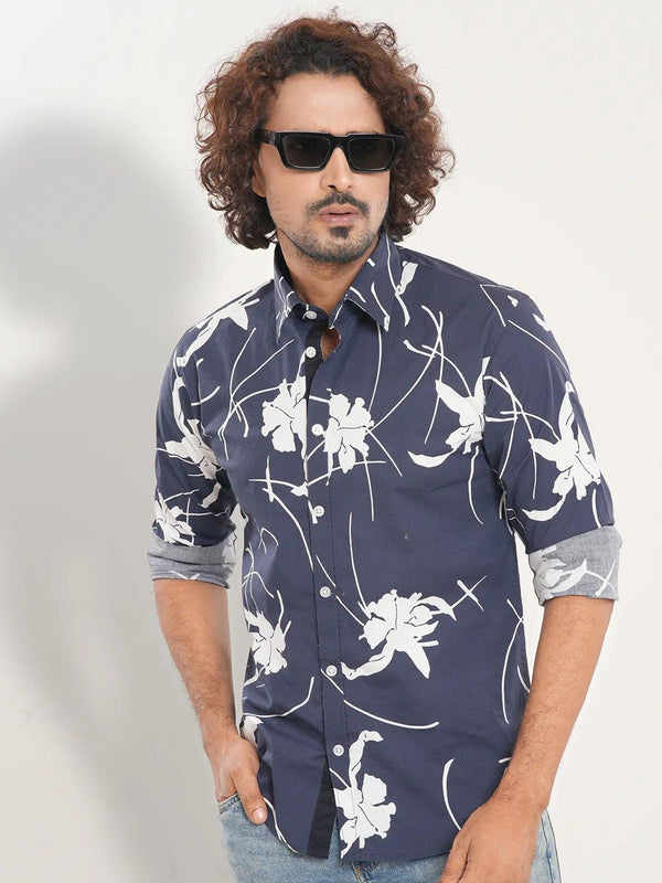 Men's Abstract Floral Full Sleeve Shirt