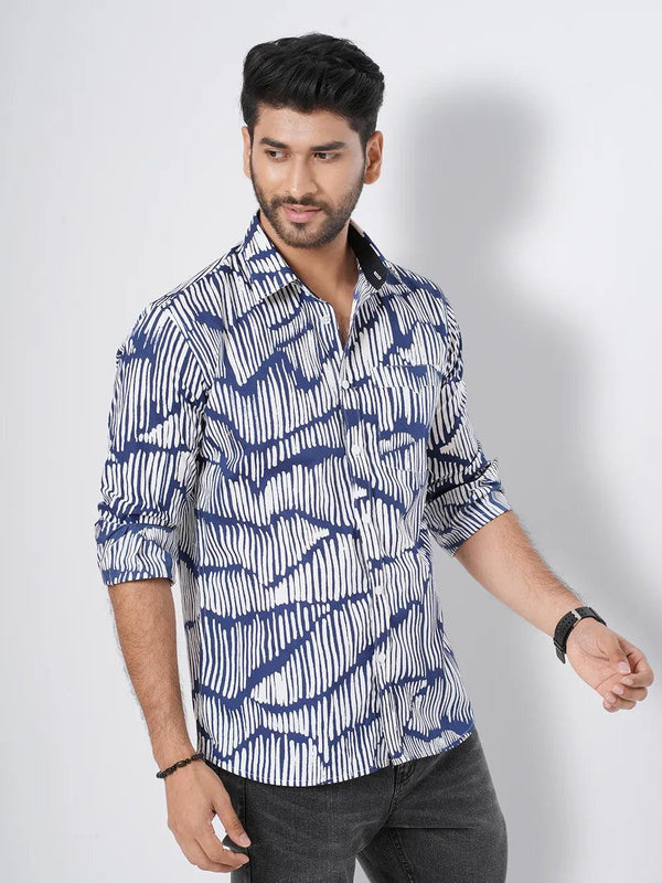 Men's Abstract Line Full Sleeve Shirt