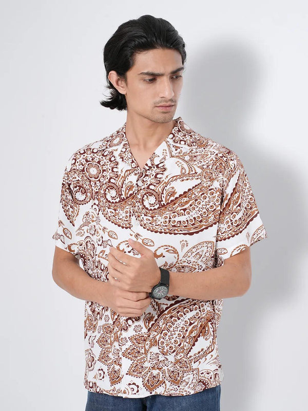 Men's Relax Short Sleeve in Paisley Shirt