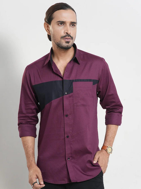 Men's Full Sleeve Casual Shirt in Burgundy