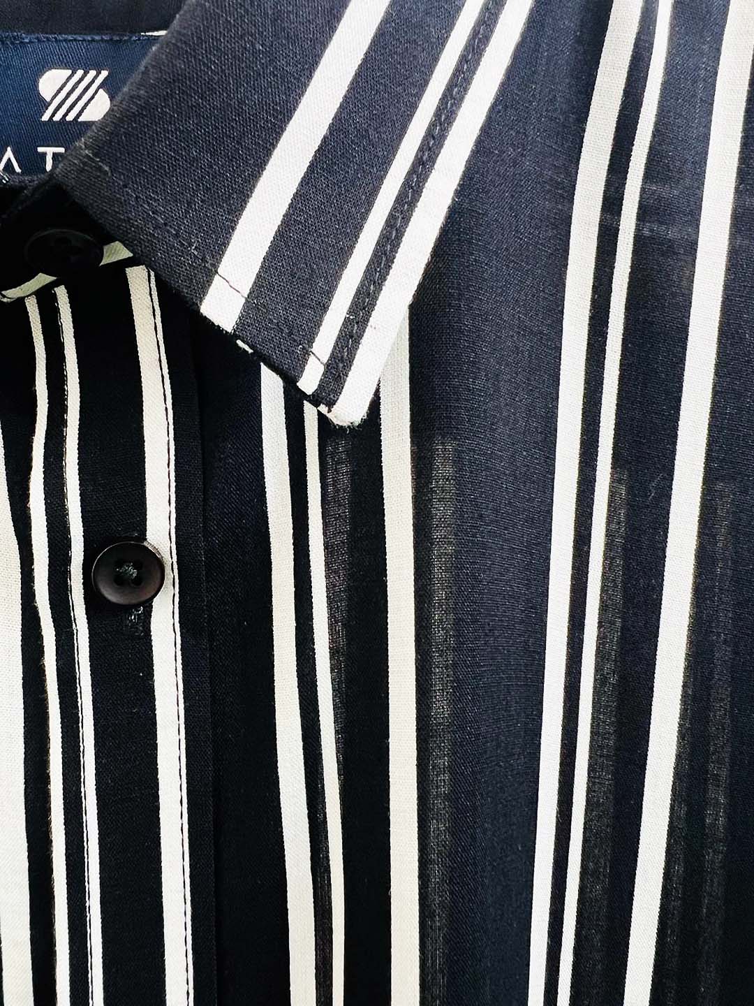 Men's Short sleeve shirt in Onyx Parallel Stripe