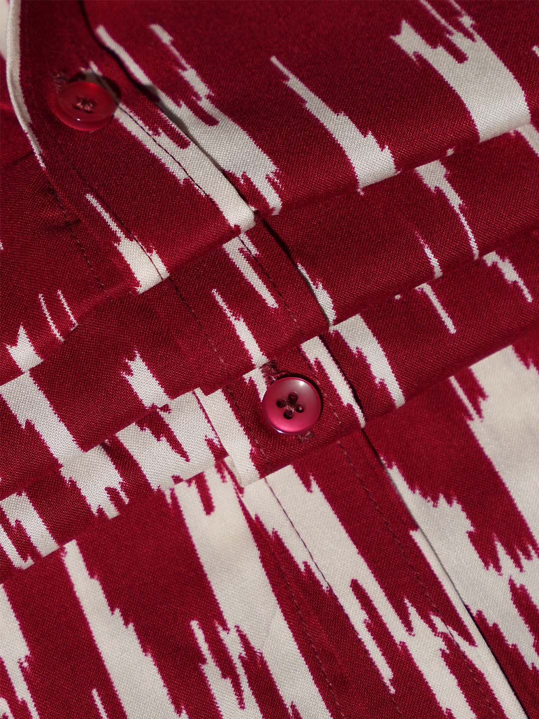 Men's Short sleeve shirt in Crimson Red Printed